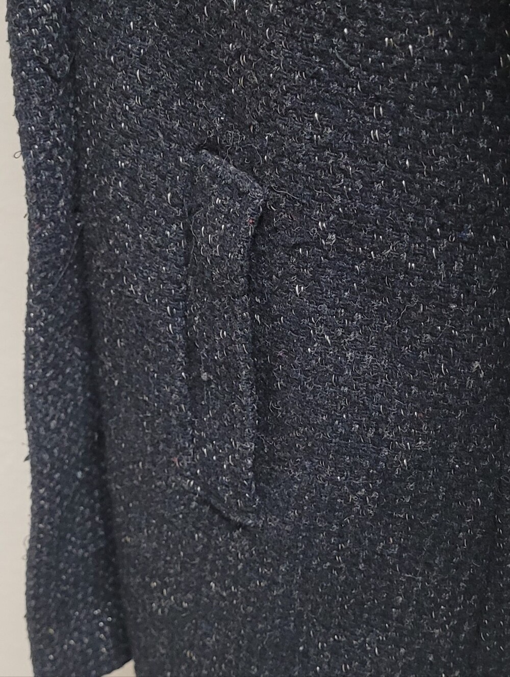 70s Vintage Weatherwise by Micki Black White Speckled Wool Tweed Overcoat 16 - Picture 8 of 14